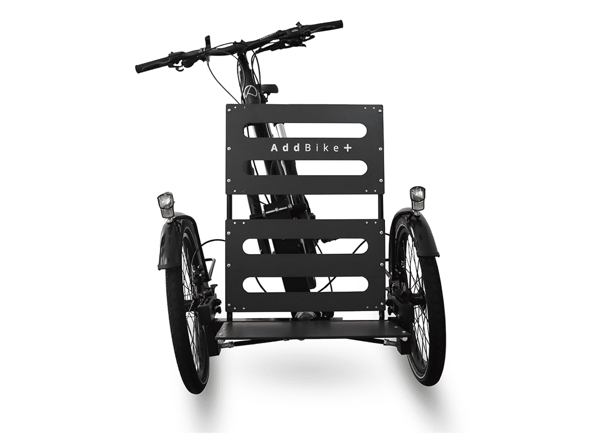 Tricycle bike conversion kit_Front view with tilting system