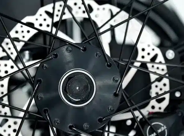 Vélo transporteur_Zoom moyeu de roue