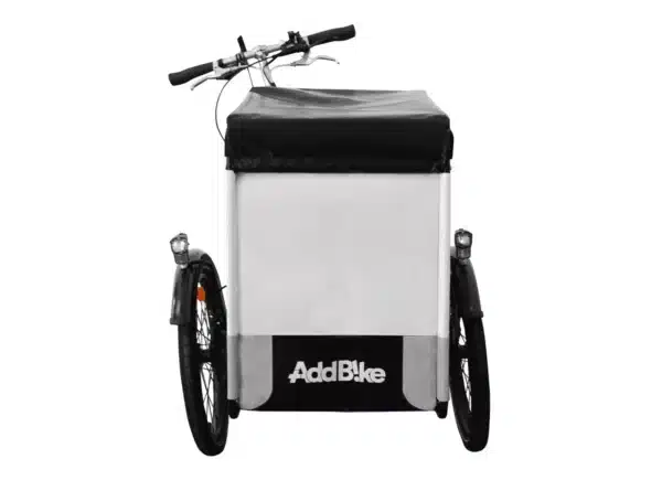 vélo cargo triporteur_Vue de face avec pendulaire