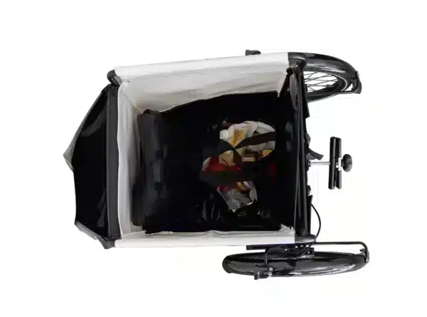 vélo cargo triporteur_Vue d'en haut couvercle ouvert