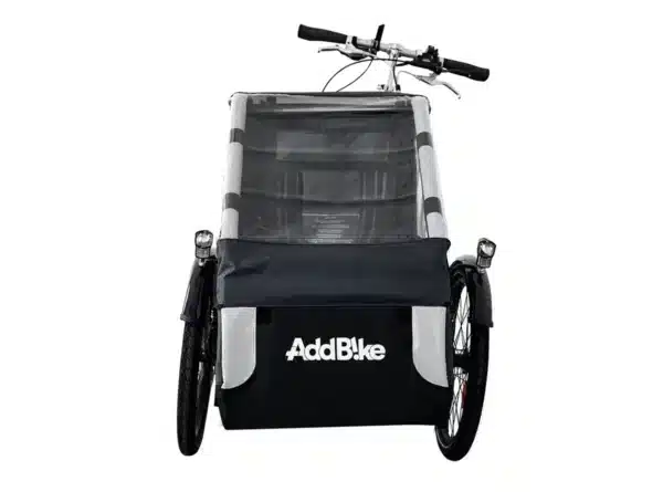 Vélo transport enfant_Vue de face avec pendulaire