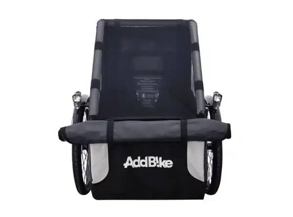 Vélo transport enfant_Vue de face module seul avec pare-soleil