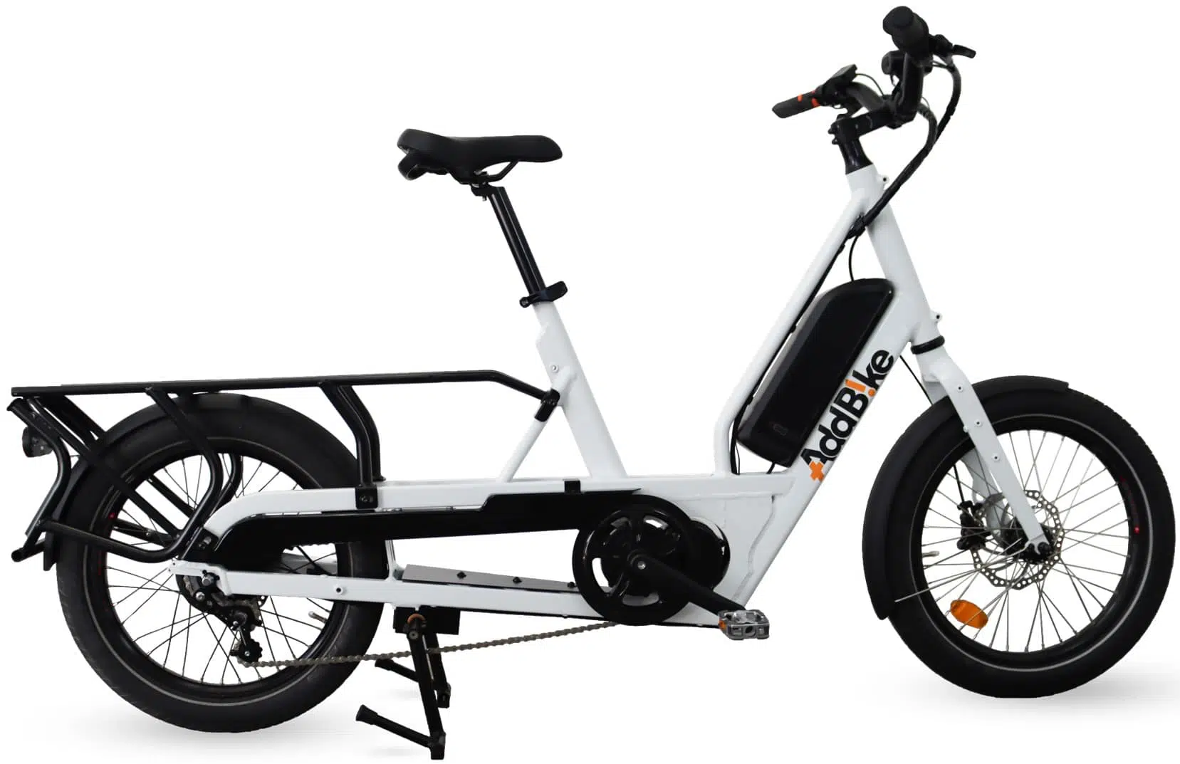If you don't want a 3 wheel motorized bike, use the U-Cargo Lite