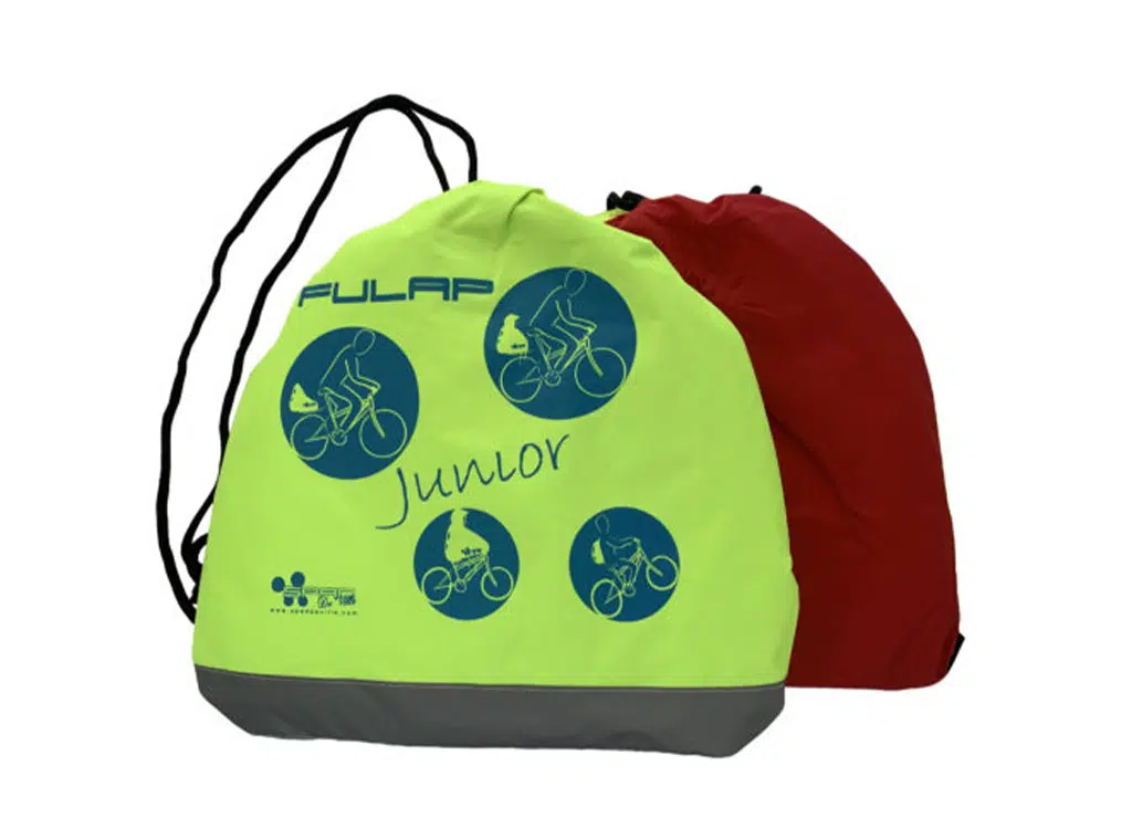 Kinderfahrrad-Regencape Rot und Tasche