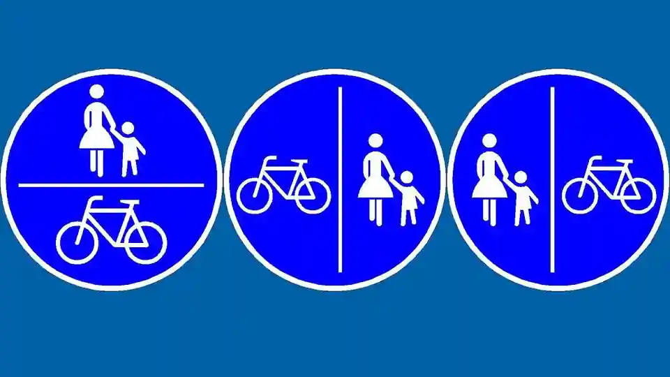 Verkehrsregeln Fahrrad: Verkehrsschilder für Fußgänger und Radfahrer