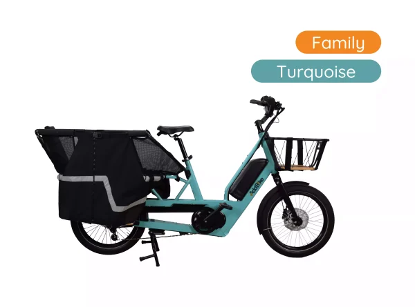 Vélo cargo enfant_U-Cargo Family Turquoise